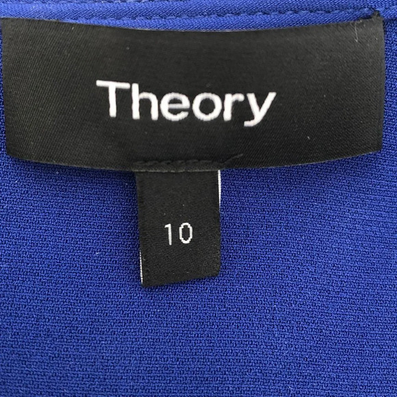 Theory Admiral Crepe Modern Seamed Fit & Flare Midi Dress Cobalt Blue Sz 10 - Picture 10 of 13
